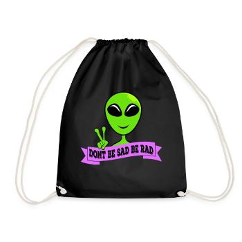 Ne soyez pas triste signe de paix Design T-shirt - Sac de sport léger - noir - Devant
