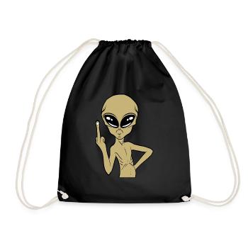 Sarcastic Design Fuck You T-shirt Design Aliens - Drawstring Bag - black - Front