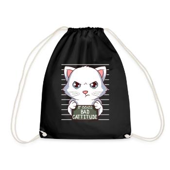 Investigation Feline Feral Claws Arrogant 66452 - Drawstring Bag - black - Front