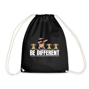 Be Different Animal Paws Dog Design For Paw - Drawstring Bag - black - Front