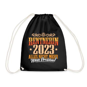 Rentnerin 2023 - Turnbeutel - Schwarz - Vorne