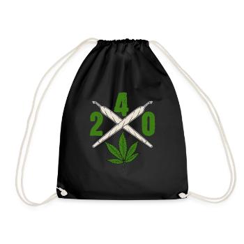 240 Cannabis Green Shirt pour les personnes - Sac de sport léger - noir - Devant