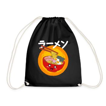 Ramen isst Nudeln aus einem Ramen Bowl T-Shirt - Turnbeutel - Schwarz - Vorne