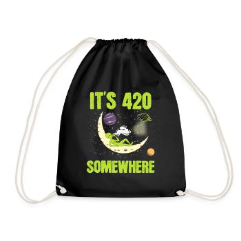 C'est 420 Somewhere Weed Cannabis T-shirt Design - Sac de sport léger - noir - Devant