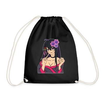 Anime Lover Shirt For Kawaii Fans "Senpai' - Drawstring Bag - black - Front