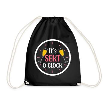 It s Sekt o clock - Turnbeutel - Schwarz - Vorne