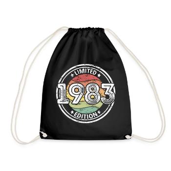 Born 1983 40th birthday - Drawstring Bag - black - Front
