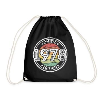 Born 1978 45th birthday - Drawstring Bag - black - Front