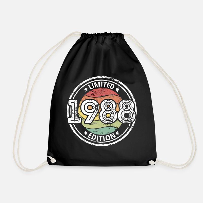 Born in 1988 35th Birthday - Drawstring Bag - black