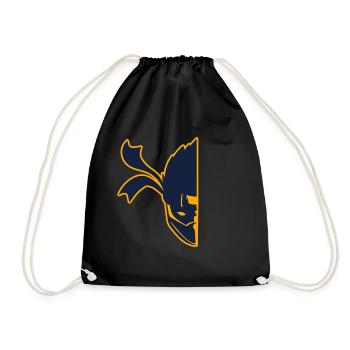 Half Face Ninja Karate Martial Arts Fencer Ninja - Drawstring Bag - black - Front