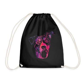 Abstrakte Pfoten Tier Hund Design für Pfotenbesitzer - Turnbeutel - Schwarz - Vorne