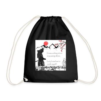 Samurai Zitat Japan Krieger Inspirierender Spruch - Turnbeutel - Schwarz - Vorne