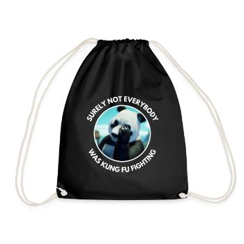 Panda Bear Kung Fu Fighting Witz lustiger Spruch - Turnbeutel - Schwarz - Vorne