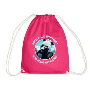 Panda Bear Kung Fu Fighting Witz lustiger Spruch - Turnbeutel - Fuchsia - Vorne