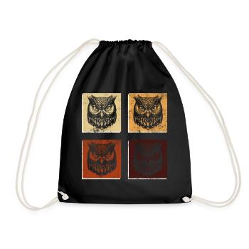 Chouettes mignonnes, nature, art, animaux de la - Sac de sport léger - noir - Devant