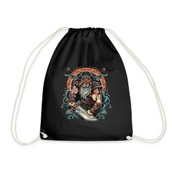 Viking Norseman: Design nordique élégant - Sac de sport léger - noir - Devant