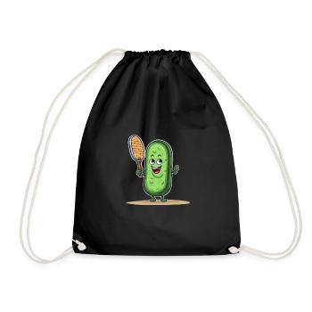 Pickleball Picklepaddle Pickle Sport - Drawstring Bag - black - Front
