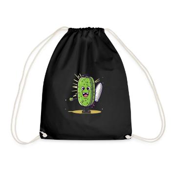 Pickleball Picklepaddle Pickle Sport - Drawstring Bag - black - Front