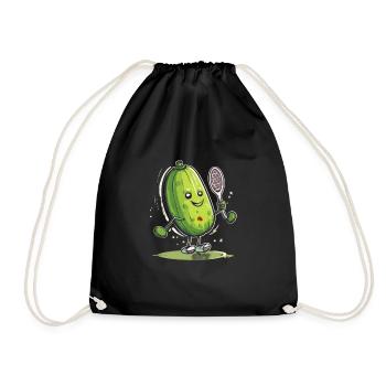 Pickleball Picklepaddle Pickle Sport - Drawstring Bag - black - Front