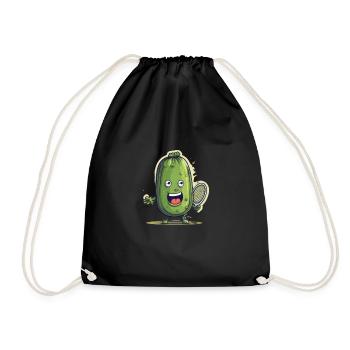 Pickleball Picklepaddle Pickle Sport - Drawstring Bag - black - Front