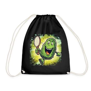 Pickleball Picklepaddle Pickle Sport - Drawstring Bag - black - Front