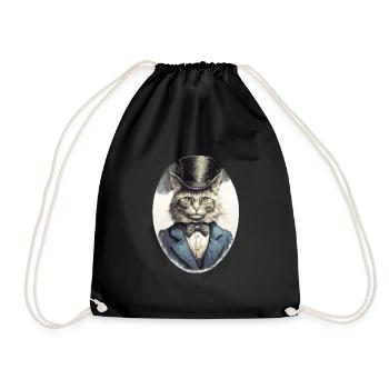 Chat dans 1800 ans style habillé noble baroque - Sac de sport léger - noir - Devant