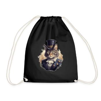 Chat dans 1800 ans style habillé noble baroque - Sac de sport léger - noir - Devant