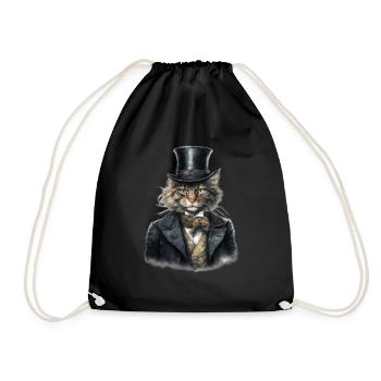 Chat dans 1800 ans style habillé noble baroque - Sac de sport léger - noir - Devant
