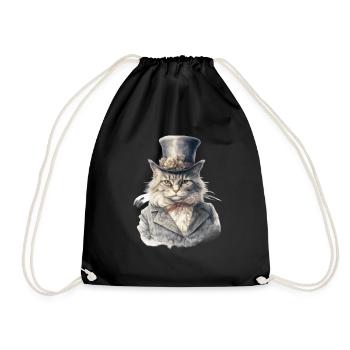 Chat dans 1800 ans style habillé noble baroque - Sac de sport léger - noir - Devant