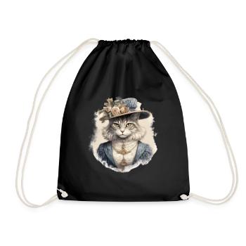 Chat dans 1800 ans style habillé noble baroque - Sac de sport léger - noir - Devant