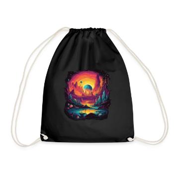 Vie futuriste sur les planètes - Sac de sport léger - noir - Devant
