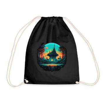 Vie futuriste sur les planètes - Sac de sport léger - noir - Devant