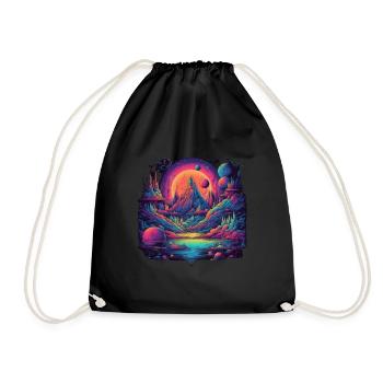 Vie futuriste sur les planètes - Sac de sport léger - noir - Devant