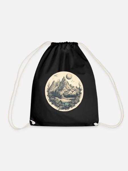 Nature Aventure Randonnée Camping Design - Sac de sport léger - noir