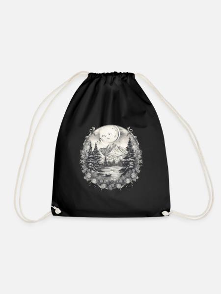 Nature Aventure Randonnée Camping Design - Sac de sport léger - noir