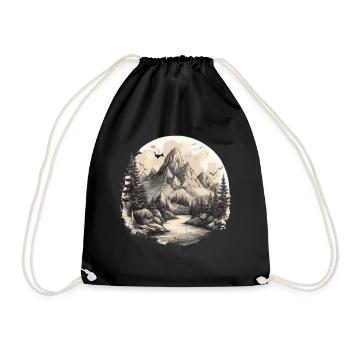 Nature Aventure Randonnée Camping Design - Sac de sport léger - noir - Devant