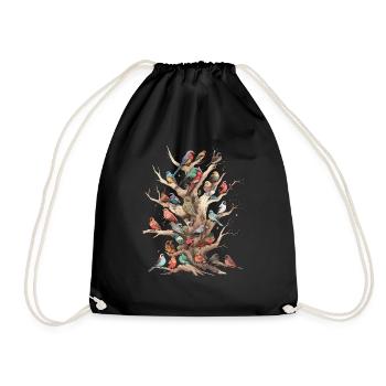 Bird watching Bird watchers Birds - Drawstring Bag - black - Front