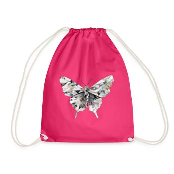 Origami Butterfly Japanese Art - Drawstring Bag - fuchsia - Front