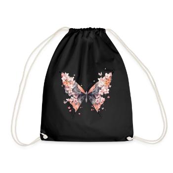 Origami Butterfly Japanese Art - Drawstring Bag - black - Front
