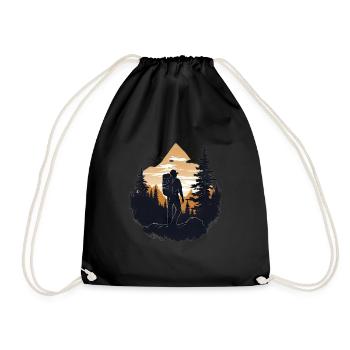 Randonnée Montagnes Arbres Alpes - Sac de sport léger - noir - Devant