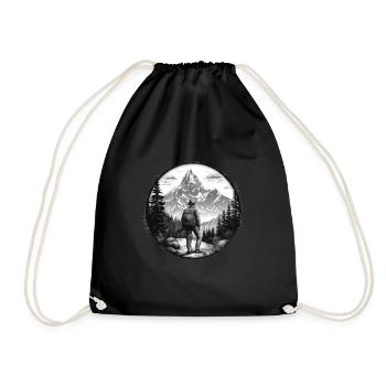 Randonnées Montagnes Arbres Alpes - Sac de sport léger - noir - Devant