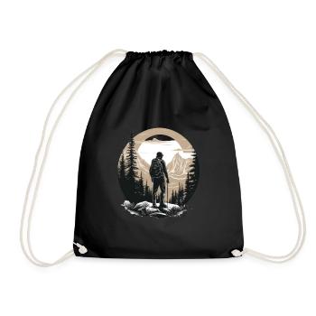Randonnées Montagnes Arbres Alpes - Sac de sport léger - noir - Devant