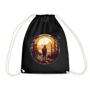Randonnées Montagnes Arbres Alpes - Sac de sport léger - noir - Devant