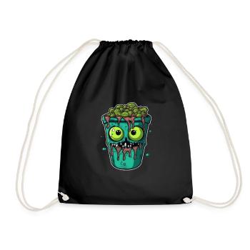 Halloween coffee mug - creepy coffee mug - Drawstring Bag - black - Front