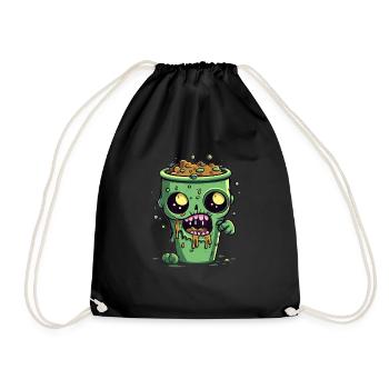 Halloween coffee mug - creepy coffee mug - Drawstring Bag - black - Front