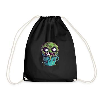 Halloween coffee mug - creepy coffee mug - Drawstring Bag - black - Front
