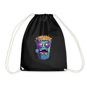 Halloween coffee mug - creepy coffee mug - Drawstring Bag - black - Front