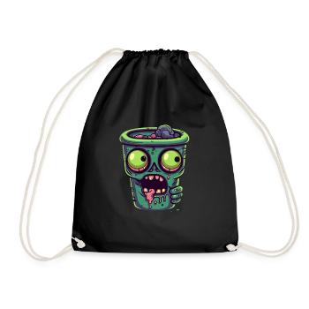 Halloween coffee mug - creepy coffee mug - Drawstring Bag - black - Front