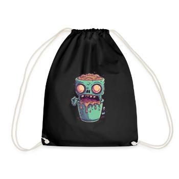 Halloween coffee mug - creepy coffee mug - Drawstring Bag - black - Front