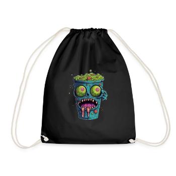 Halloween coffee mug - creepy coffee mug - Drawstring Bag - black - Front